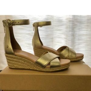 Ugg Gold wedge Sandals Size 8.5